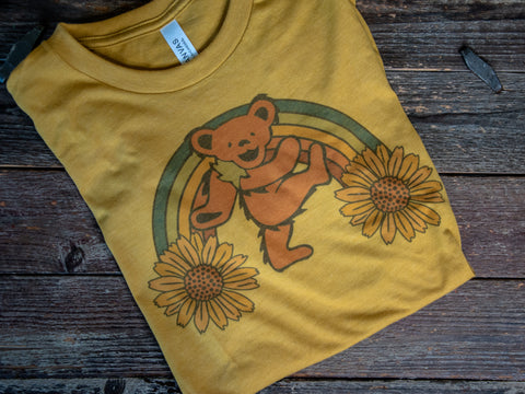 Made in USA | T-shirt | Rainbow's End | Mustard unisex tee