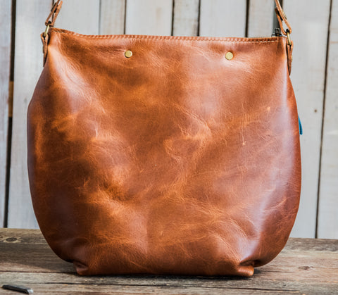 LIMITED RUN Eco-friendly Marie Leather Bag | Curved boho style BOURBON with Tassel | FLOWER POWER BOURBON