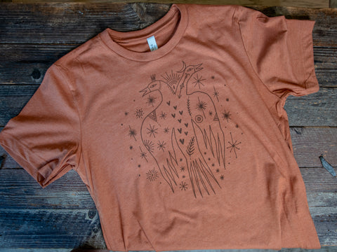 Made in USA | T-shirt Unisex | Two Birds | Rust