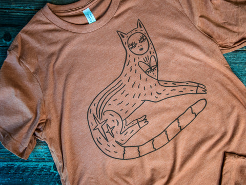 Made in USA | T-shirt Unisex | Cat Lady | Rust