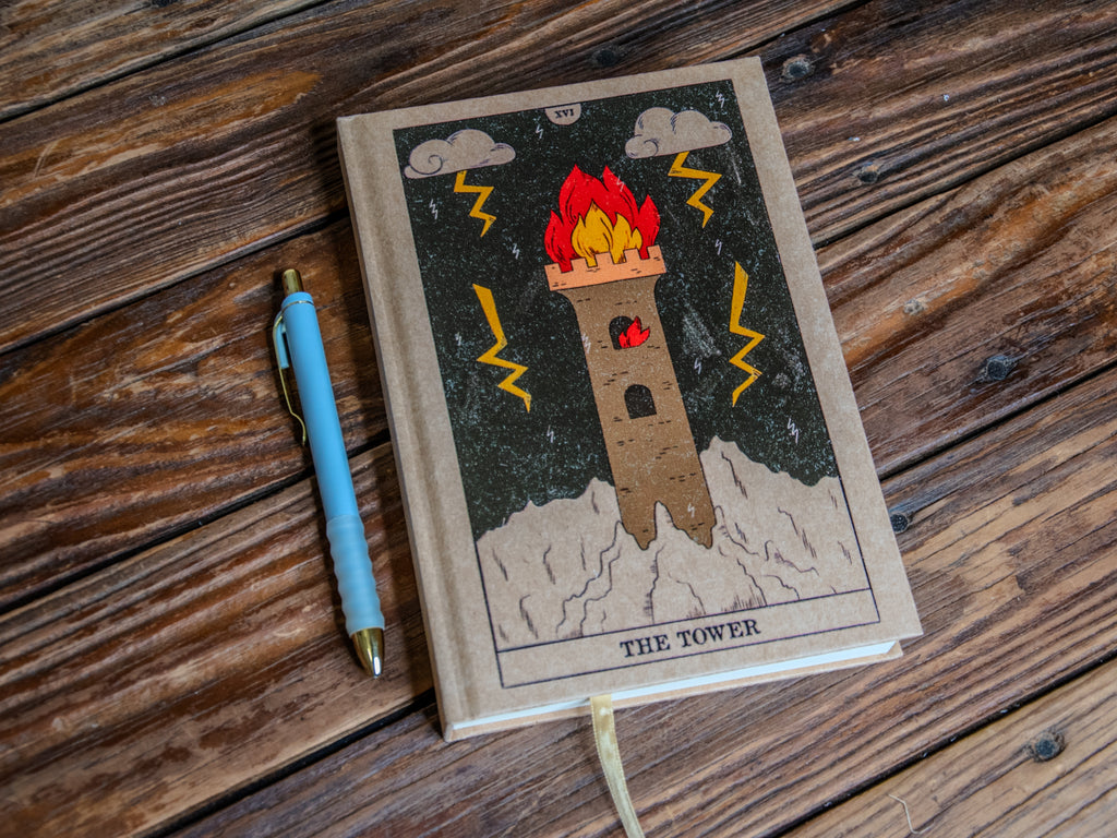 The Journal | Handprinted | 8x5 | Glum Lot Press + In Blue | The Tower