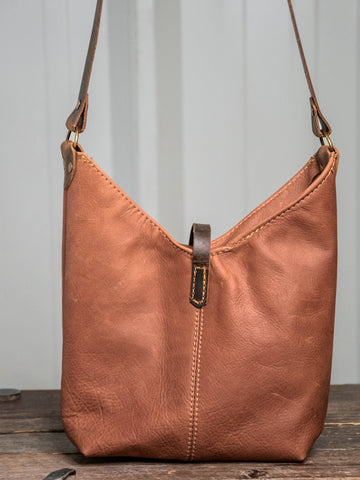 Ready to Ship | Handmade Tote Leather Bag | Small North South Tote | rose hobo small