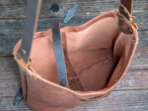 Ready to Ship | Handmade Tote Leather Bag | Small North South Tote | rose hobo small