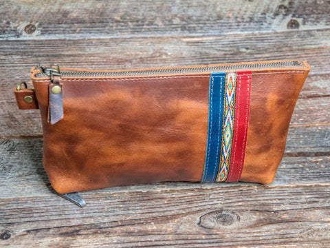 Ready to Ship | Small Handmade Leather Zipper Bag | Tool Case | Art Supplies