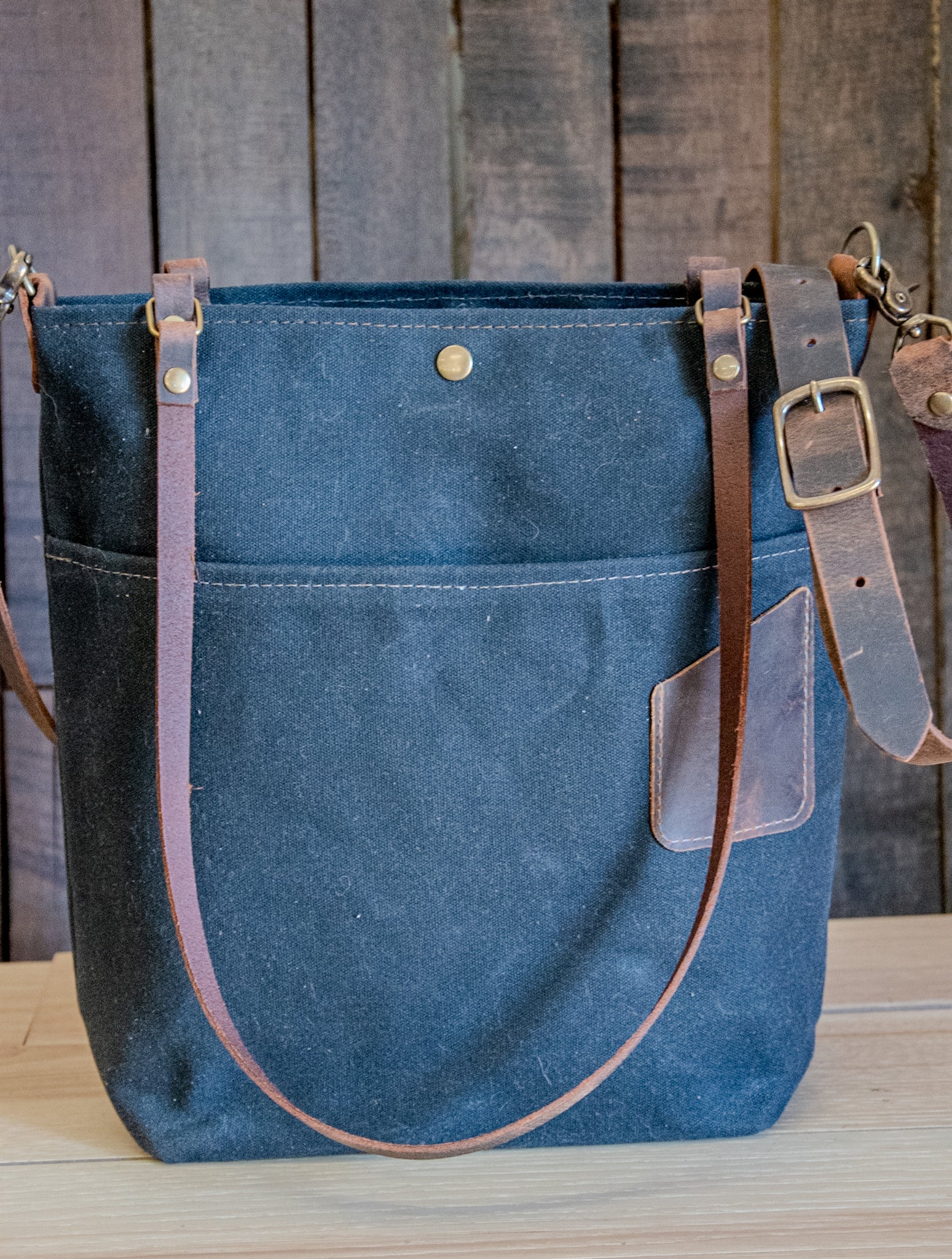 Warehouse sale  | black | North South Tall tote Waxed Canvas | Only one Available | Holiday 69