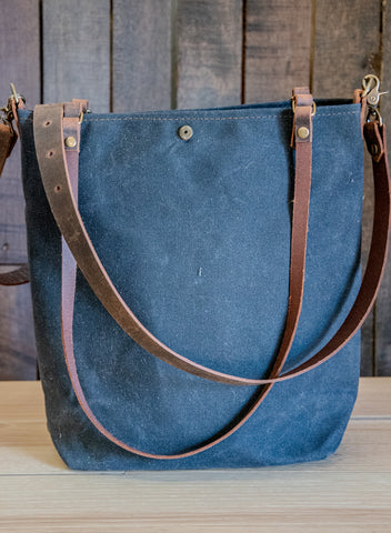 Warehouse sale  | black | North South Tall tote Waxed Canvas | Only one Available | Holiday 69