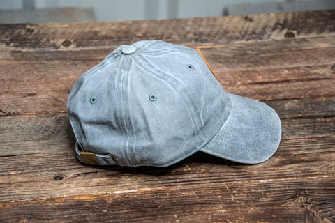 Ready to Ship | Vintage Style Hat | Baseball Cap | Crescent Moon Washed Grey