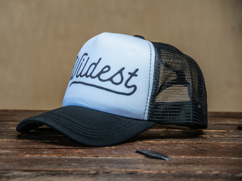 Trucker Hat | Hand Printed | Wildest | Black Hat