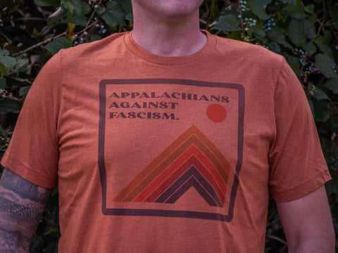 Made in USA | T-shirt | Unisex | Appalachians against fascism 70's Mountain | Multiple Colors