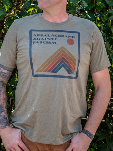 Made in USA | T-shirt | Unisex | Appalachians against fascism 70's Mountain | Multiple Colors