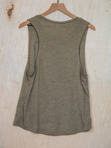 Made In Usa | Printed Muscle Tank | Olive | Appalachians Against Fascism