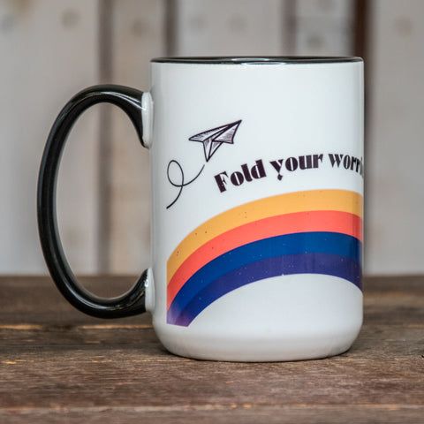 The In Blue Mug | The LARGE Coffee Cup | Hand printed original artwork mugs | Flying Fucks