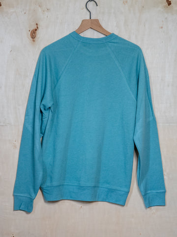 Handprinted Sweatshirt | Teach Peace |  Lagoon Blue