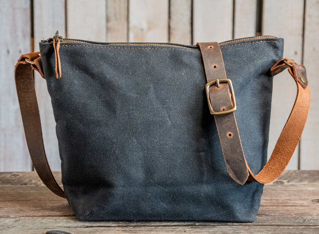 ready to ship | Handmade Waxed Canvas Tote Bag | UNLINED | Small | The Minimalist | G10