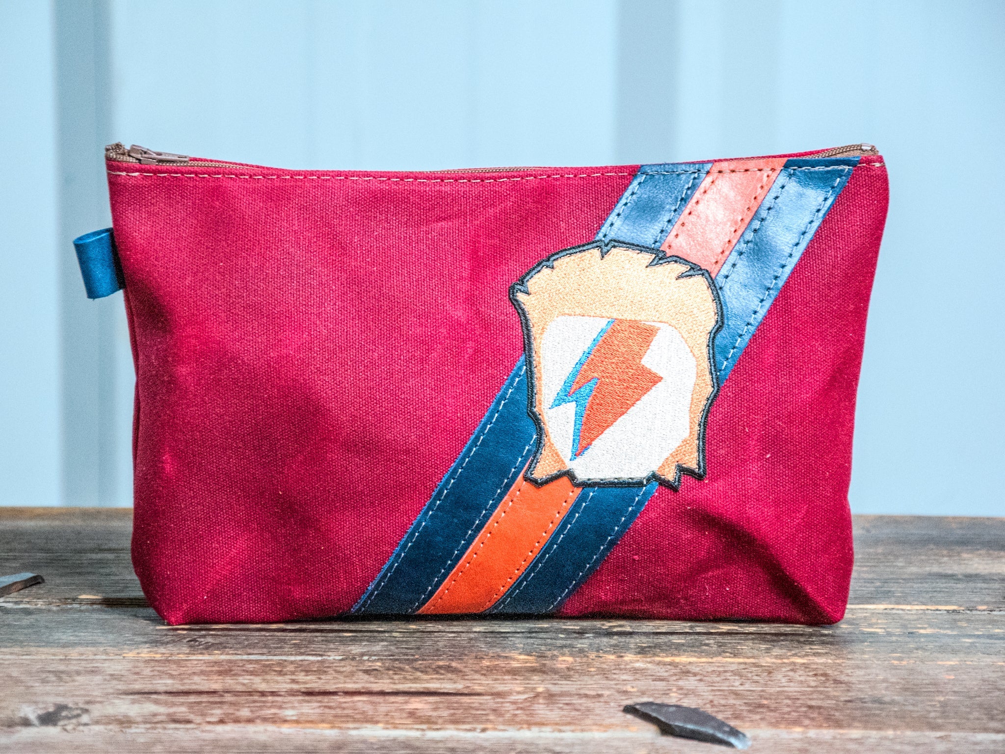 Ready to Ship | Bowie 70s Large Waxed Canvas & Leather Pouch