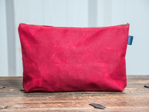 Ready to Ship | Bowie 70s Large Waxed Canvas & Leather Pouch