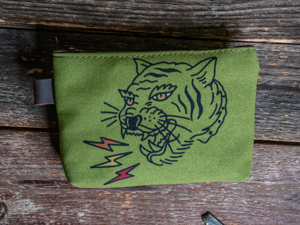Get 'Em Tiger | Hand printed MEDIUM Canvas Pouch