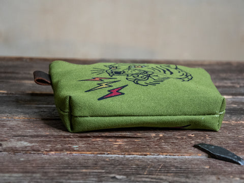 Get 'Em Tiger | Hand printed MEDIUM Canvas Pouch