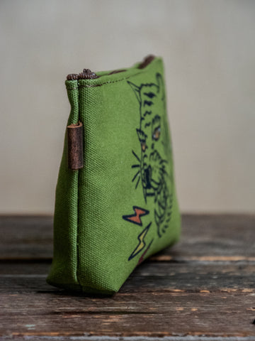 Get 'Em Tiger | Hand printed MEDIUM Canvas Pouch