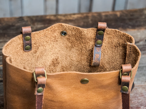 Seasonal Colors | Handmade Leather Tote Bag | North South Small