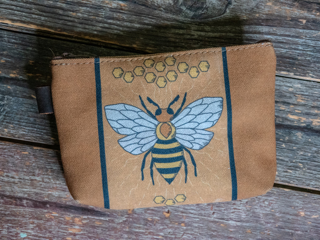 Honeybee | Hand printed MEDIUM Canvas Pouch