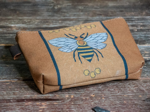 Honeybee | Hand printed MEDIUM Canvas Pouch