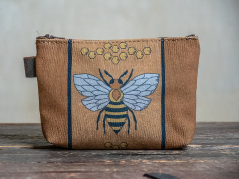 Honeybee | Hand printed MEDIUM Canvas Pouch