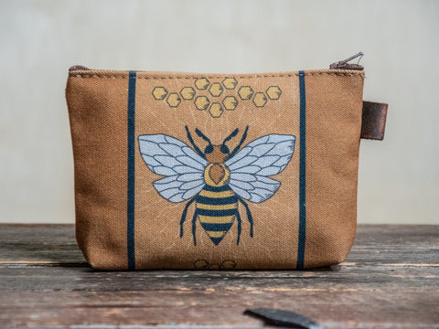 Honeybee | Hand printed MEDIUM Canvas Pouch