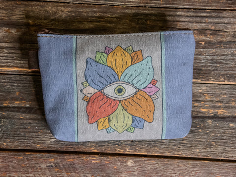 Lotus Eye | Hand printed MEDIUM Canvas Pouch
