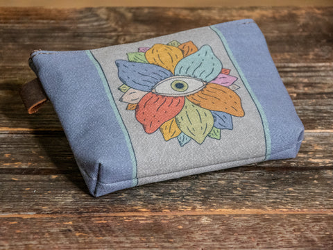 Lotus Eye | Hand printed MEDIUM Canvas Pouch
