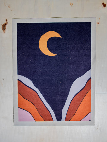 Canvas Banner | Wall Decor | Moon Goddess | Camp Blue