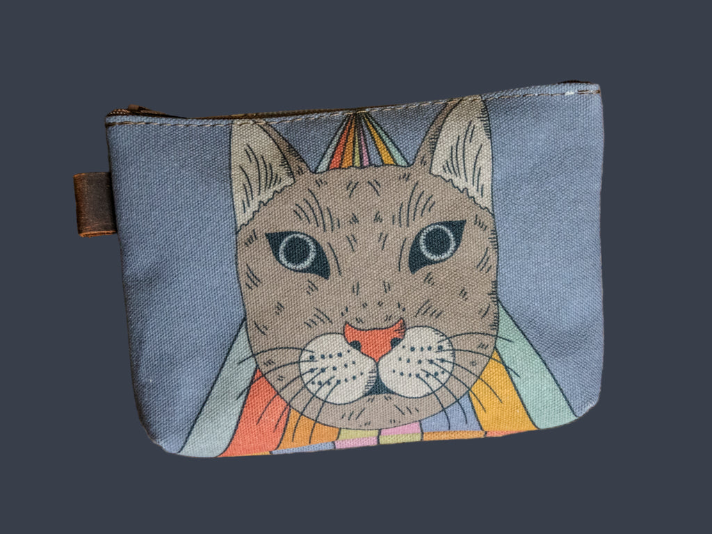 Magic Cat | Hand printed MEDIUM Canvas Pouch