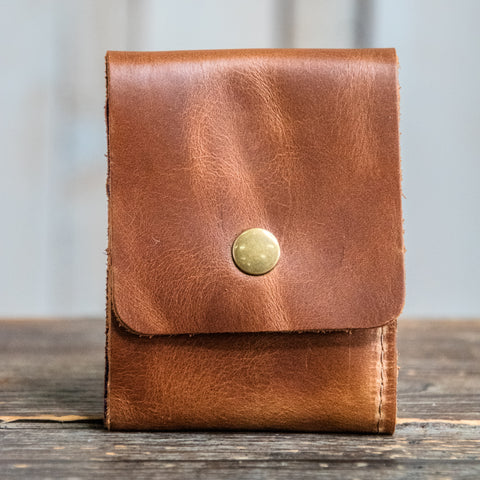 Ready to Ship | Leather Wallet | Leather Billfold Wallet | Tri - Toned Bourbon/Merlot/Purple