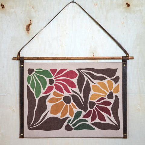 Canvas Banner | Wall Decor | Wildflowers | Camp Blue