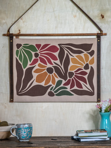 Canvas Banner | Wall Decor | Wildflowers | Camp Blue