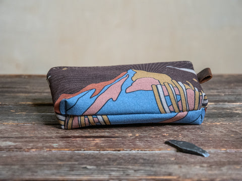Way Out West | Hand printed MEDIUM Canvas Pouch