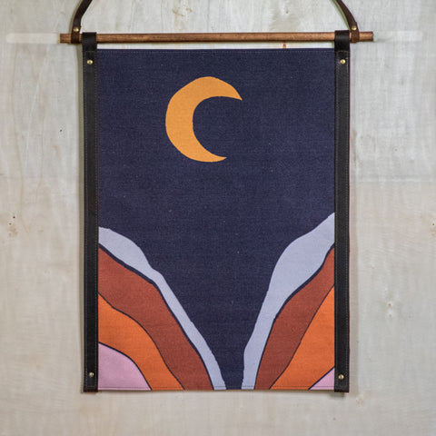 Canvas Banner | Wall Decor | Moon Goddess | Camp Blue