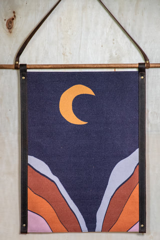 Canvas Banner | Wall Decor | Moon Goddess | Camp Blue