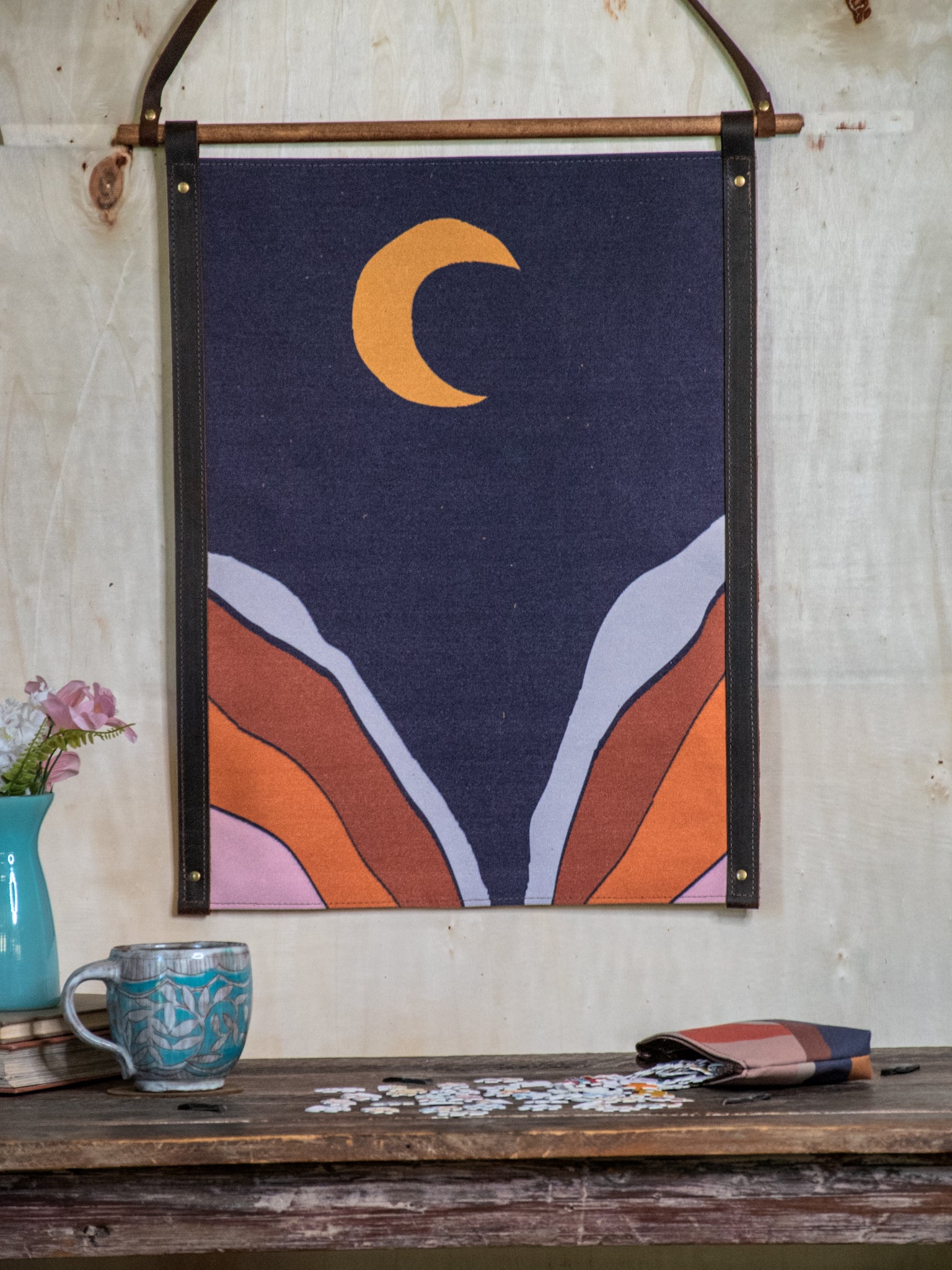 Canvas Banner | Wall Decor | Moon Goddess | Camp Blue