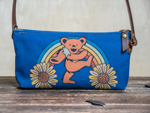 LIMITED-RUN  Small Zipper Crossbody Bag Rainbow's End | Handprinted