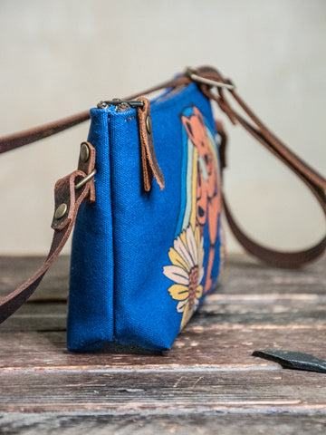 LIMITED-RUN  Small Zipper Crossbody Bag Rainbow's End | Handprinted