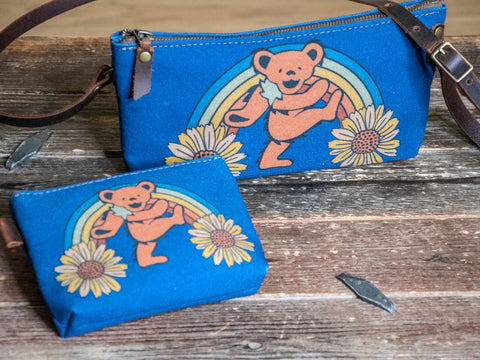LIMITED-RUN  Small Zipper Crossbody Bag Rainbow's End | Handprinted