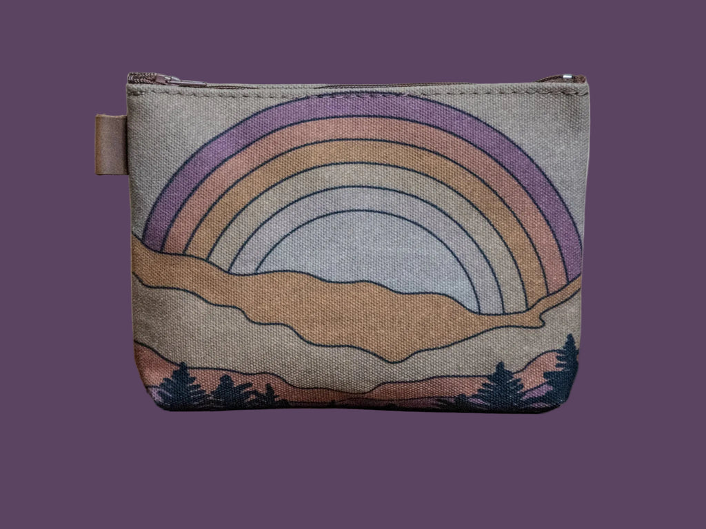 Rainbow Rising | Hand printed MEDIUM Canvas Pouch