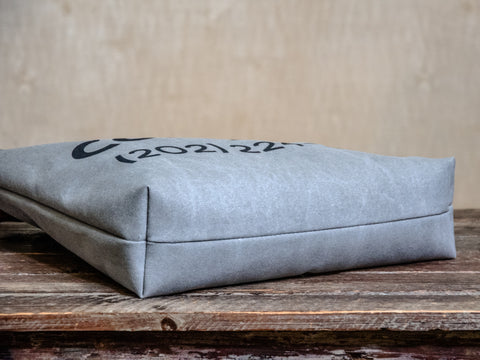 Canvas and Leather LARGE Farmer's Market Tote | Handprinted Wildest