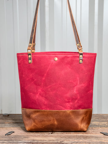 NEW RELEASE | The Essential Waxed Canvas and Leather tote | Closure and Strap Options