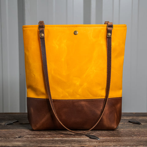 NEW RELEASE | The Essential Waxed Canvas and Leather tote | Closure and Strap Options