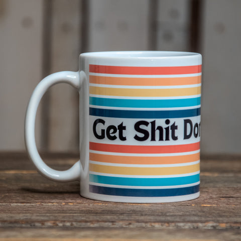 The In Blue Mug | Coffee Cup | Hand printed original artwork mugs | Get Shit Done 11oz