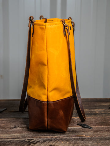 NEW RELEASE | The Essential Waxed Canvas and Leather tote | Closure and Strap Options