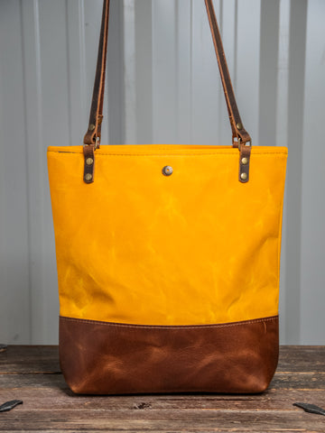 NEW RELEASE | The Essential Waxed Canvas and Leather tote | Closure and Strap Options