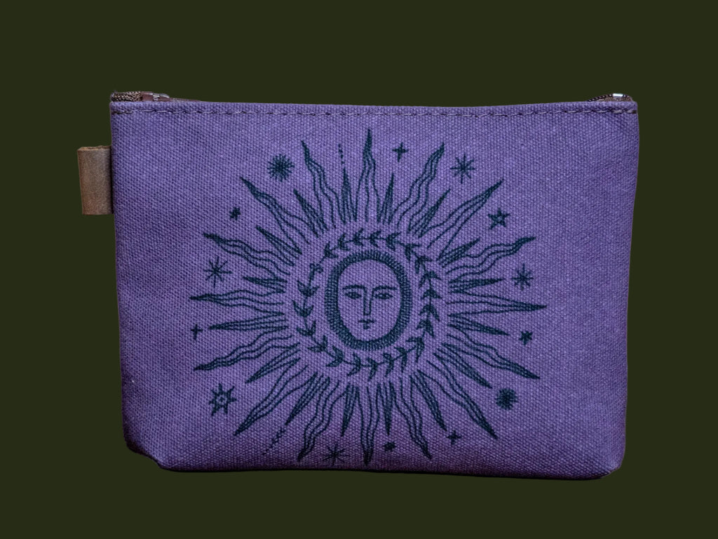 Here Comes The Sun | Hand printed MEDIUM Canvas Pouch